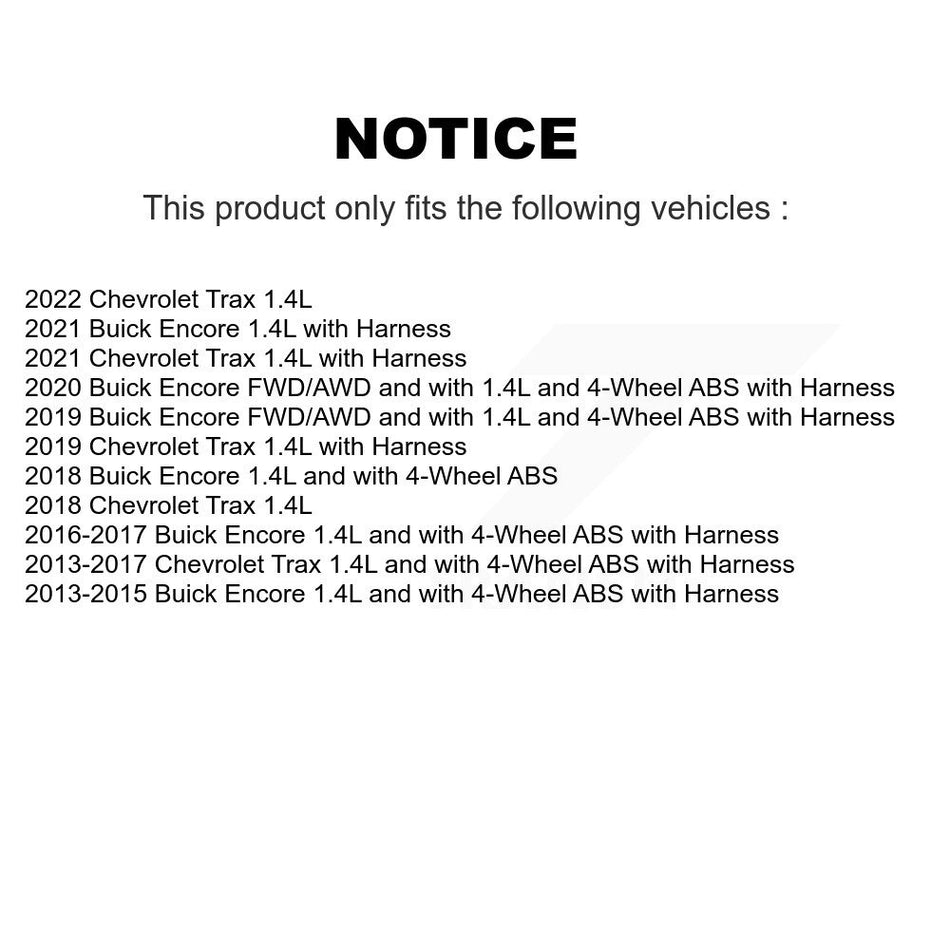 Front Wheel Bearing And ABS Sensor Kit For Buick Encore Chevrolet Trax K7S-102068
