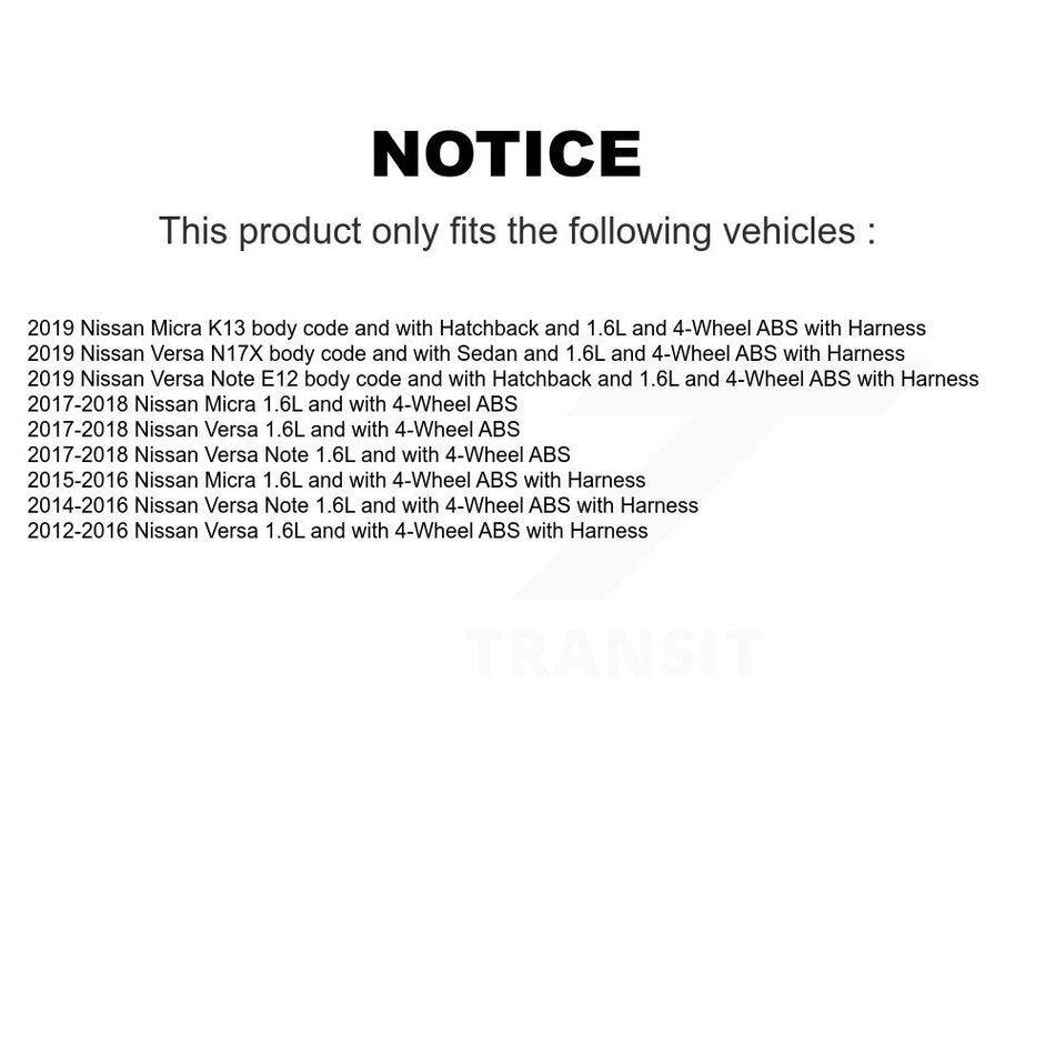 Front Wheel Bearing And ABS Sensor Kit For Nissan Micra Versa Note K7S-102077