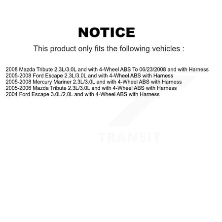 Front Wheel Bearing And ABS Sensor Kit For Ford Escape Mazda Tribute Mercury Mariner K7S-102127