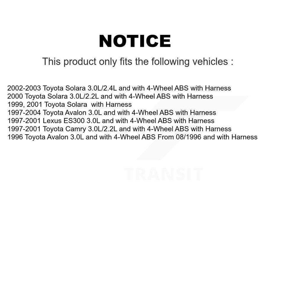 Front Wheel Bearing And ABS Sensor Kit For Toyota Camry Solara Avalon Lexus ES300 K7S-102185