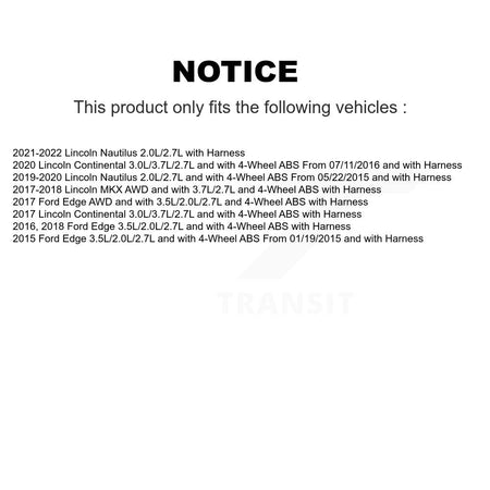 Front Wheel Hub Bearing And ABS Sensor Kit For Ford Edge Lincoln Nautilus MKX Continental K7S-102227