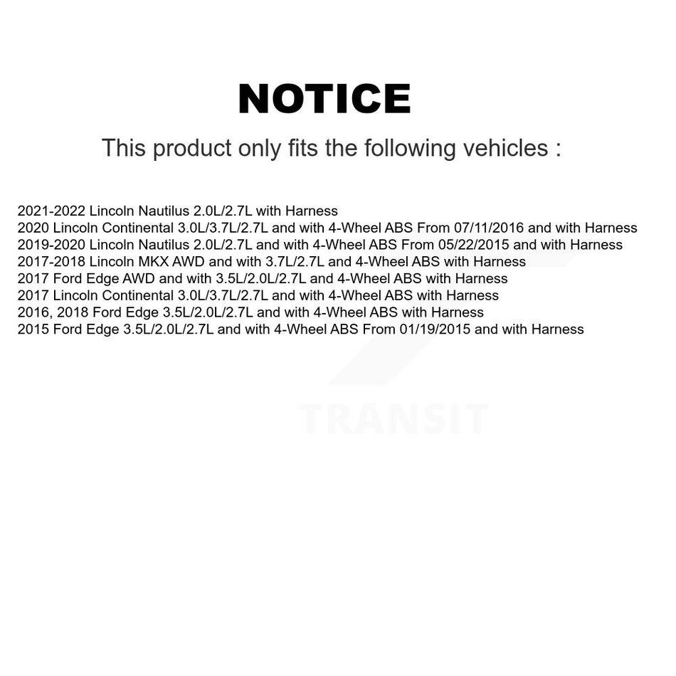 Front Wheel Hub Bearing And ABS Sensor Kit For Ford Edge Lincoln Nautilus MKX Continental K7S-102227