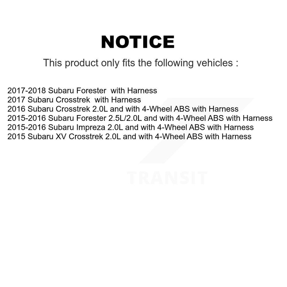 Front Wheel Hub Bearing Sensor Kit For Subaru Forester Impreza Crosstrek XV with Harness K7S-102256