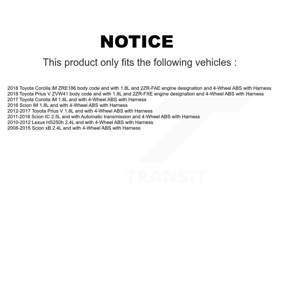 Front Wheel Hub Bearing Sensor Kit For Toyota Prius V Scion Corolla iM tC xB Lexus HS250h K7S-102302