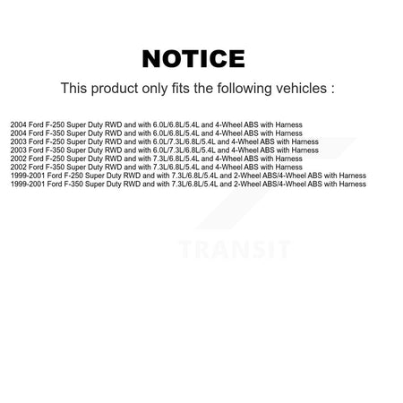 Front Wheel Hub Bearing Extra ABS Sensor Kit For Ford F-350 Super Duty F-250 with Harness K7S-102324