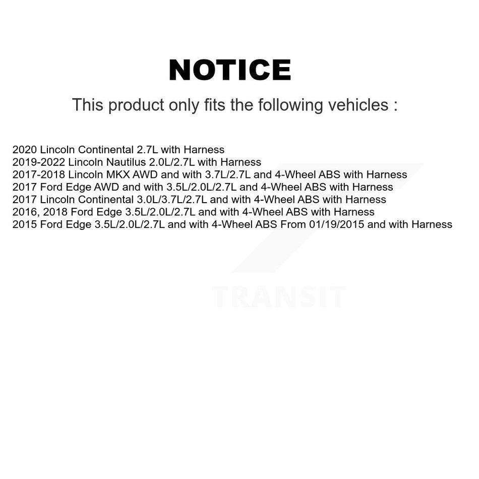 Front Wheel Hub Bearing And ABS Sensor Kit For Ford Edge Lincoln Nautilus MKX Continental K7S-102335