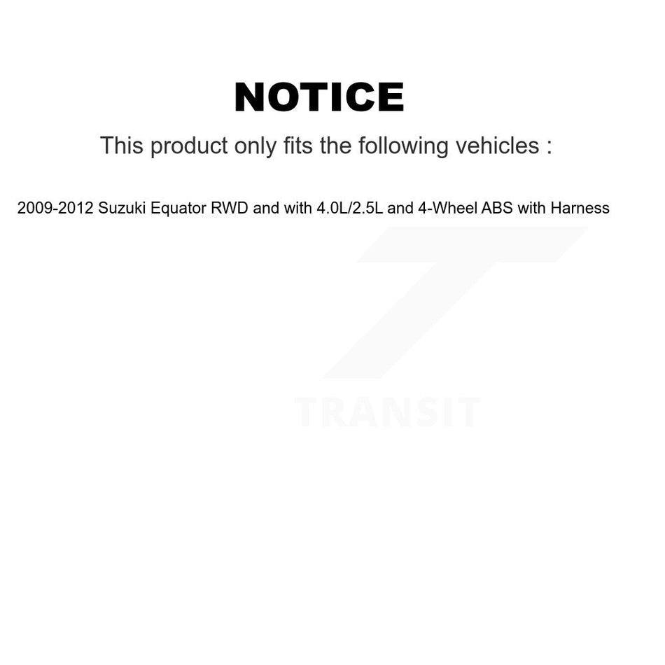 Front Wheel Hub Bearing & Extra ABS Sensor Kit For 2009-2012 Suzuki Equator with Harness K7S-102344