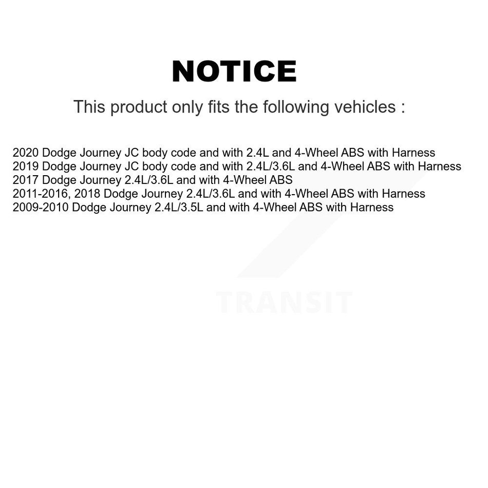 Front Wheel Hub Bearing And ABS Sensor Kit For Dodge Journey K7S-102358