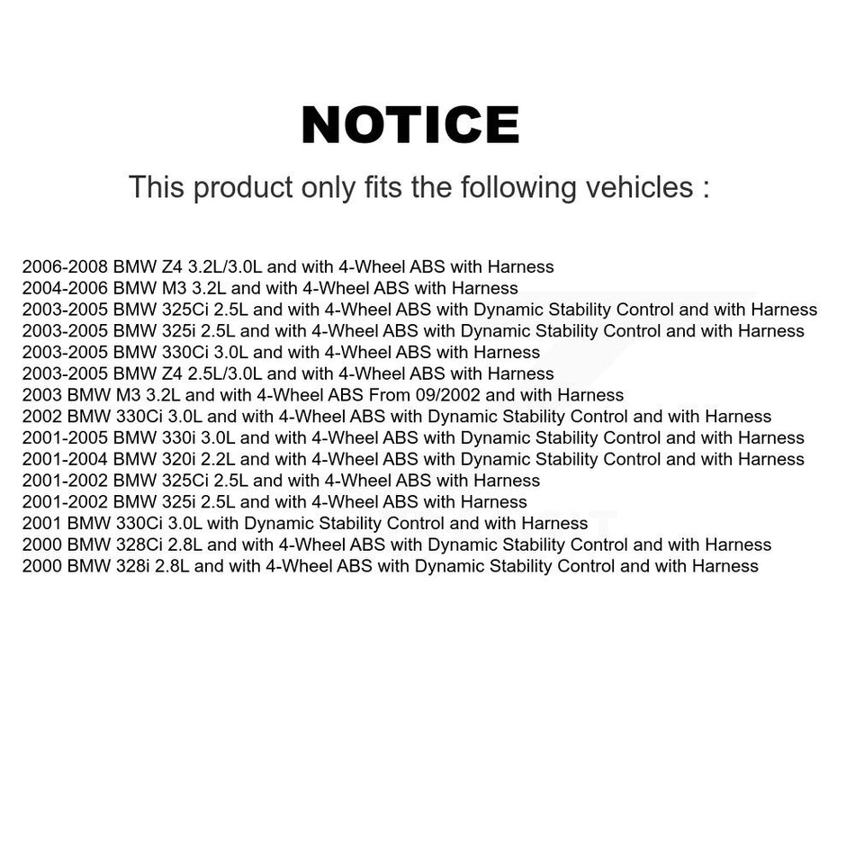 Front Wheel Hub Bearing & Sensor Kit For BMW Z4 330Ci 325i 325Ci M3 320i 330i 328Ci 328i K7S-102382