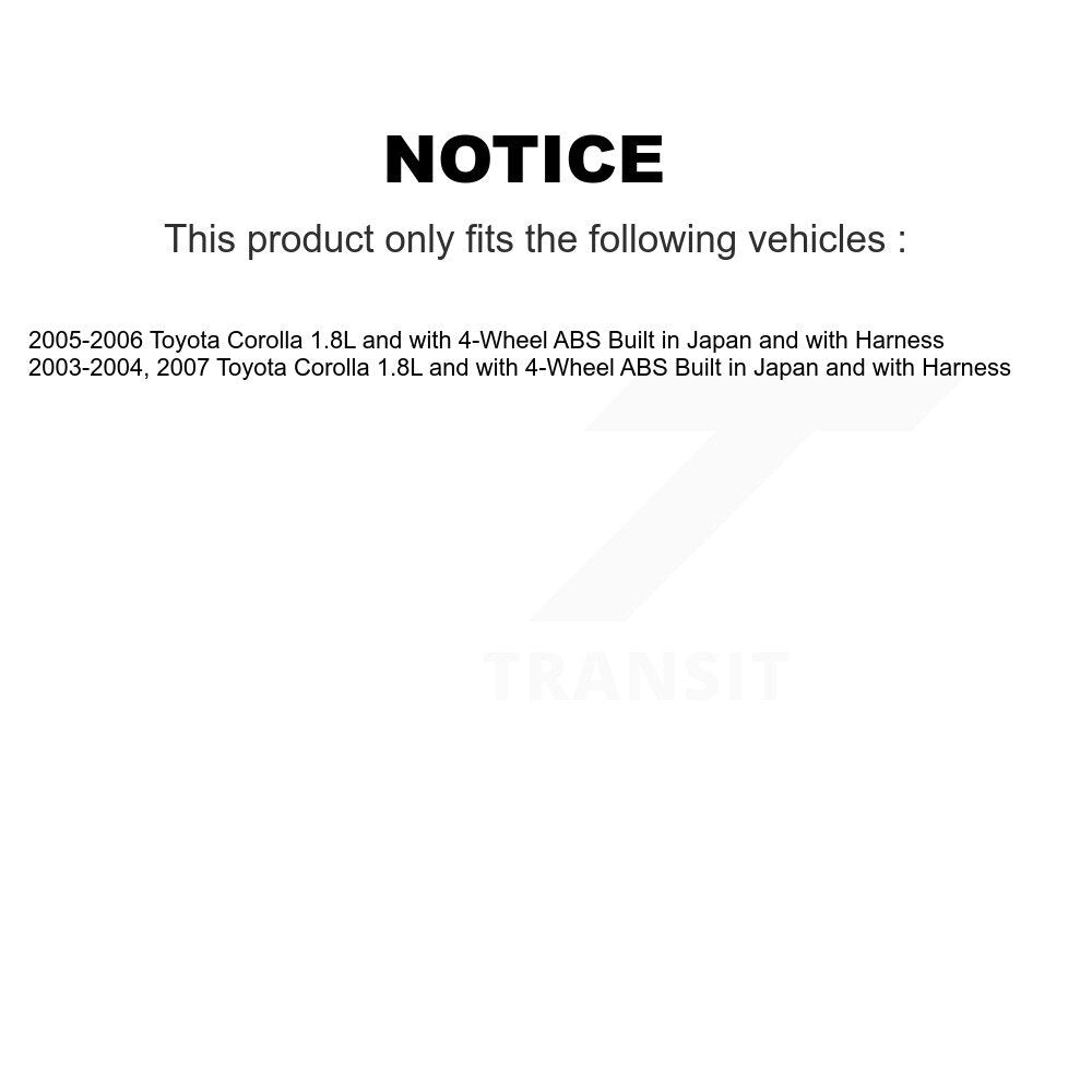 Front Wheel Bearing And ABS Sensor Kit For Toyota Corolla Built in Japan with Harness K7S-102442