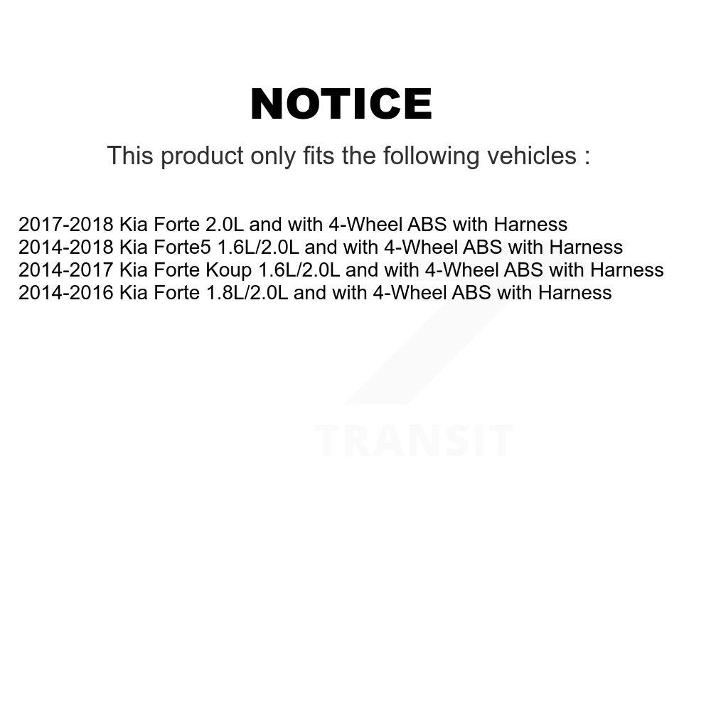 Front Wheel Bearing And ABS Sensor Kit For Kia Forte Forte5 Koup with Harness K7S-102452
