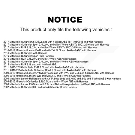 Front Wheel Bearing And ABS Sensor Kit For Mitsubishi Lancer Outlander RVR Sport K7S-102463