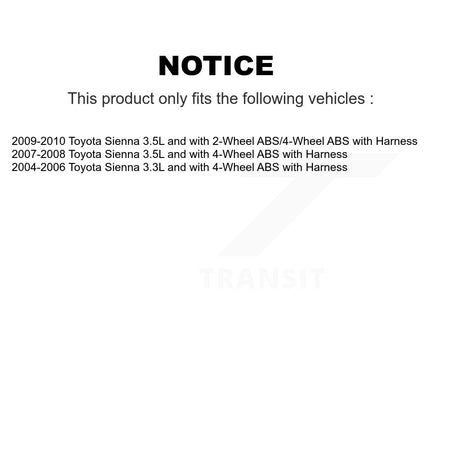 Front Wheel Bearing And ABS Sensor Kit For Toyota Sienna with Harness K7S-102498