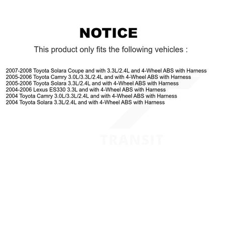Front Wheel Bearing And ABS Sensor Kit For Toyota Camry Solara Lexus ES330 with Harness K7S-102514