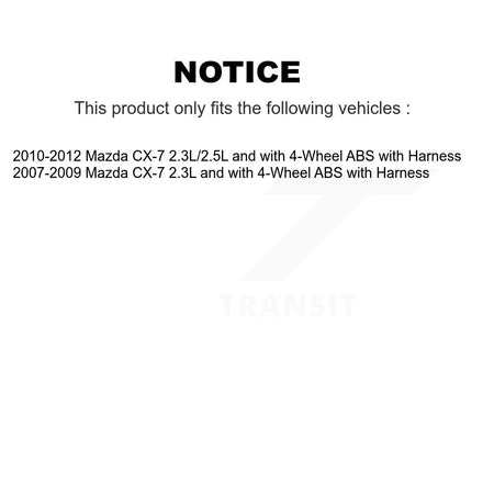 Front Wheel Bearing And ABS Sensor Kit For Mazda CX-7 with Harness K7S-102533