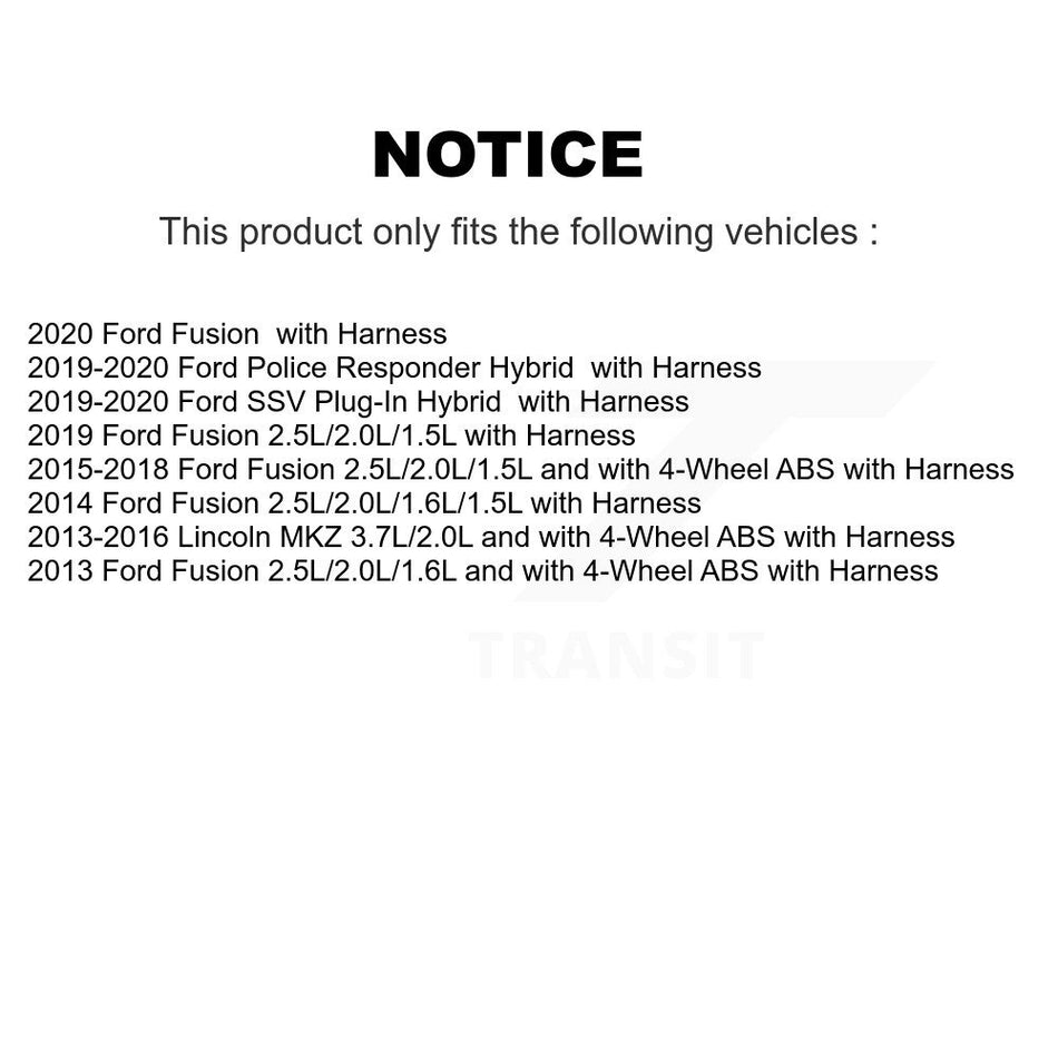 Front Wheel Hub Bearing & Sensor Kit For Ford Fusion Lincoln MKZ Police Responder Hybrid K7S-102570
