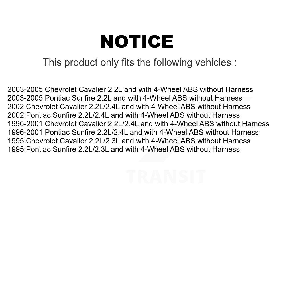 Front Wheel Hub Bearing Sensor Kit For Chevrolet Cavalier Pontiac Sunfire without Harness K7S-102618
