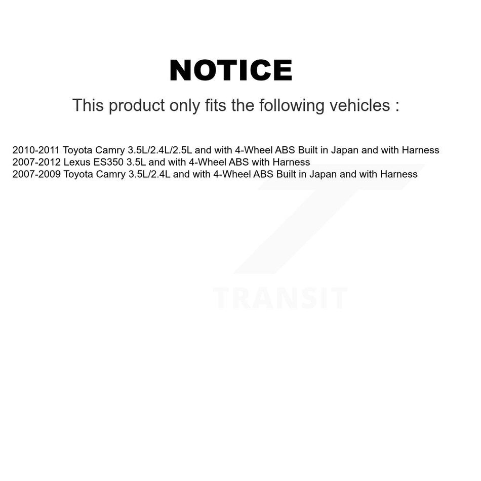 Front Wheel Bearing And ABS Sensor Kit For Toyota Camry Lexus ES350 K7S-102658