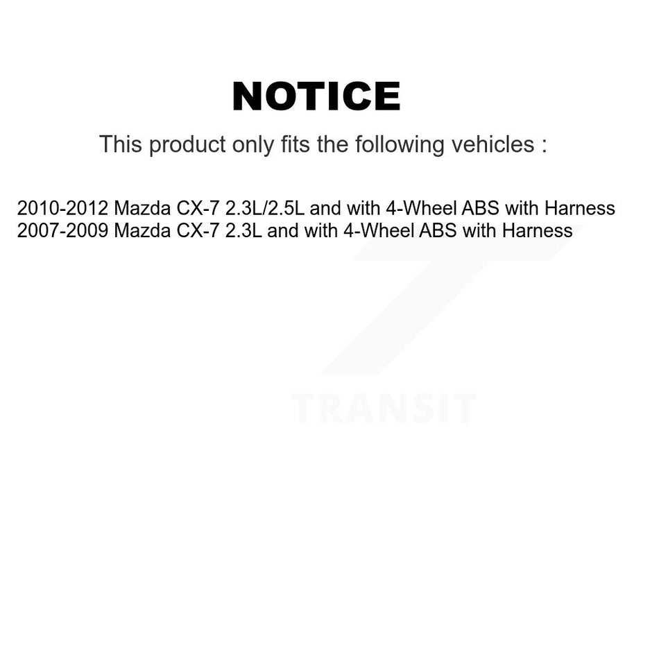 Front Wheel Bearing And ABS Sensor Kit For Mazda CX-7 with Harness K7S-102662