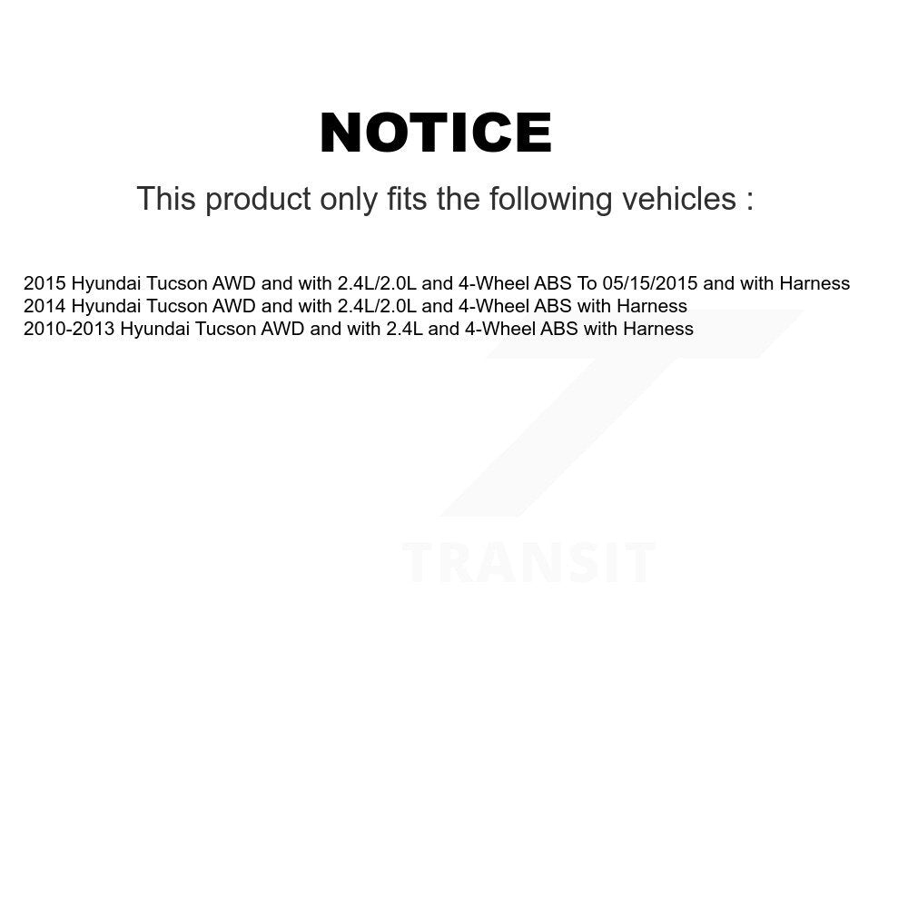 Front Rear Wheel Bearing And ABS Sensor Kit (8Pc) For Hyundai Tucson K7S-102792