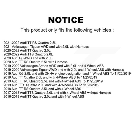 Front Rear Wheel Hub Bearing Sensor Kit (8Pc) For Volkswagen Tiguan Audi Q3 Arteon TT RS K7S-102802
