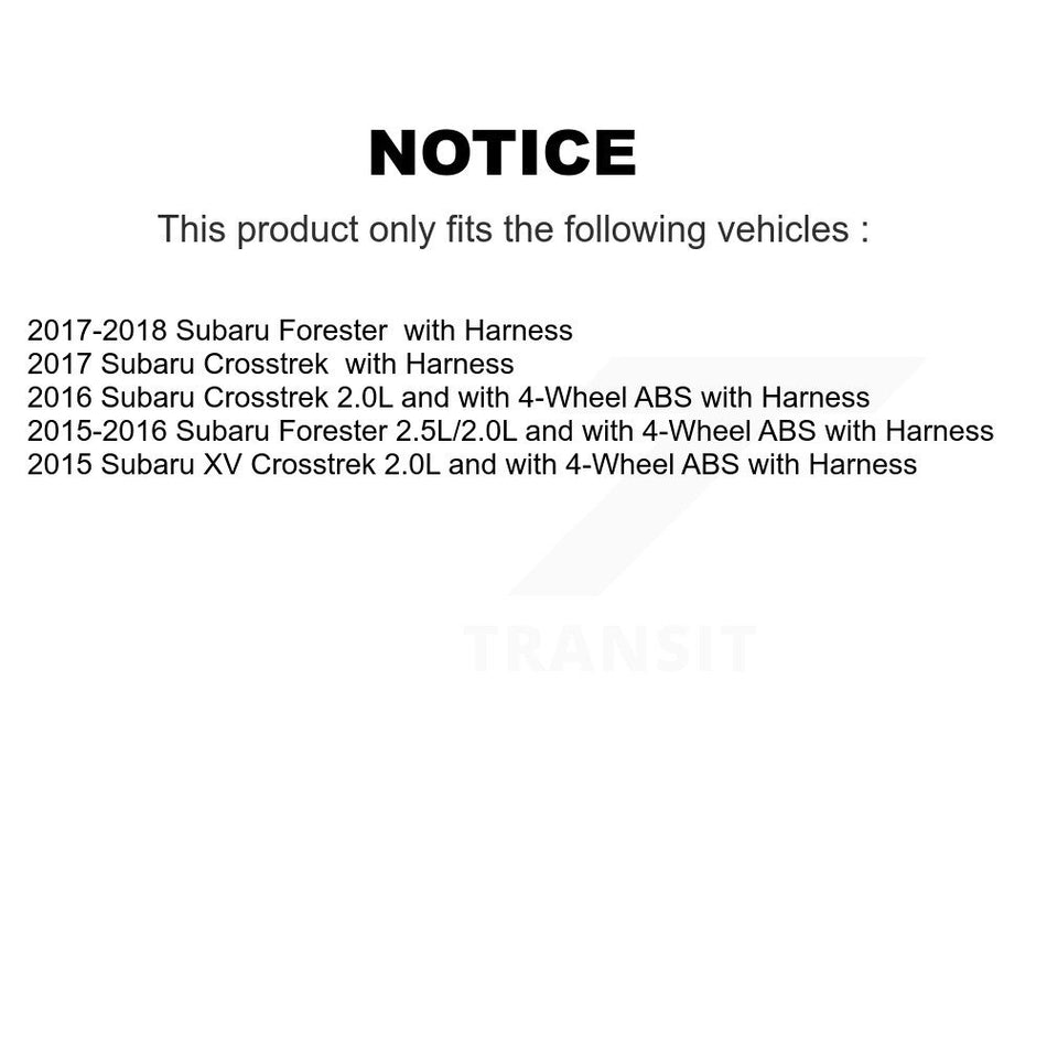Front Rear Wheel Hub Bearing And ABS Sensor Kit (8Pc) For Subaru Forester Crosstrek XV K7S-102815