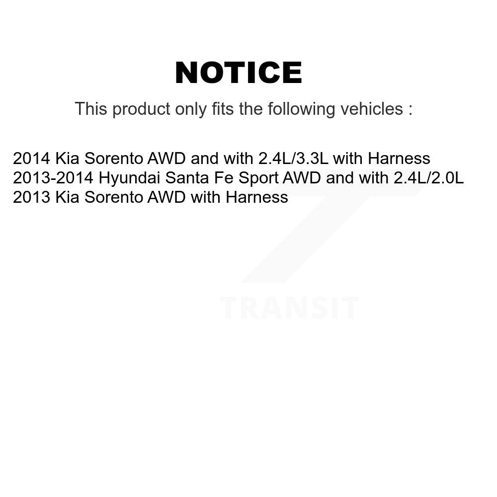 Front Rear Wheel Hub Bearing ABS Sensor Kit (8Pc) For Hyundai Santa Fe Sport Kia Sorento K7S-102884