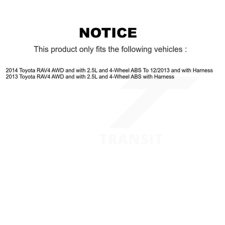 Front Rear Wheel Hub Bearing & Sensor Kit (8Pc) For Toyota RAV4 AWD with 2.5L 4-Wheel ABS K7S-102886