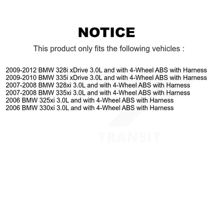 Front Rear Wheel Bearing ABS Sensor Kit For BMW 328i xDrive 328xi 335i 335xi 325xi 330xi K7S-102895
