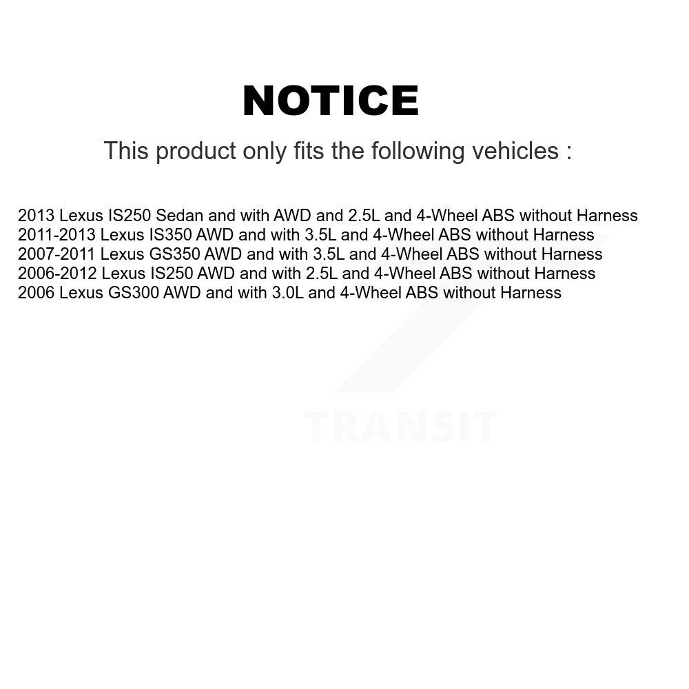 Front Wheel Hub Bearing ABS Sensor Kit For Lexus IS250 GS350 IS350 GS300 without Harness K7S-102999