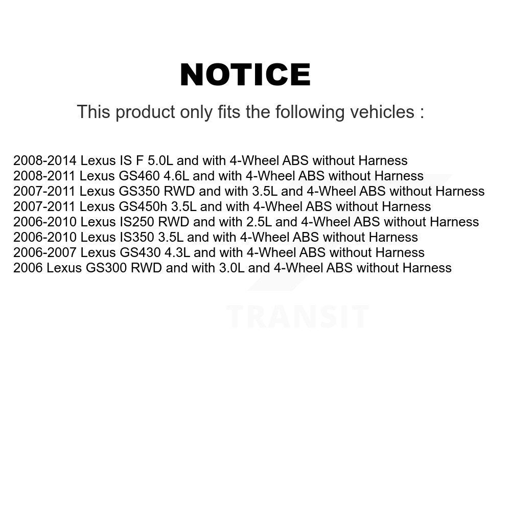 Front Wheel Hub Bearing & Extra Sensor Kit For Lexus IS250 IS350 GS350 GS300 IS F GS450h K7S-103001