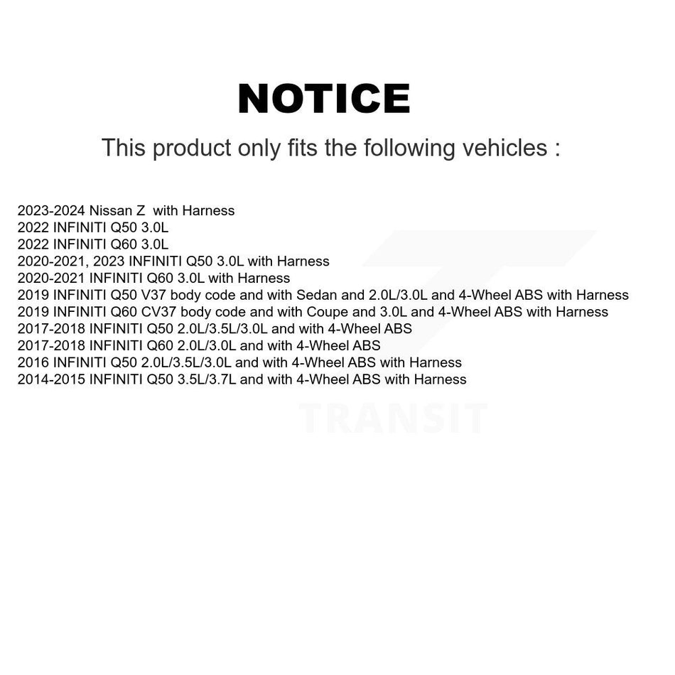 Rear Wheel Hub Bearing And ABS Sensor Kit For INFINITI Q50 Q60 Nissan Z K7S-103092