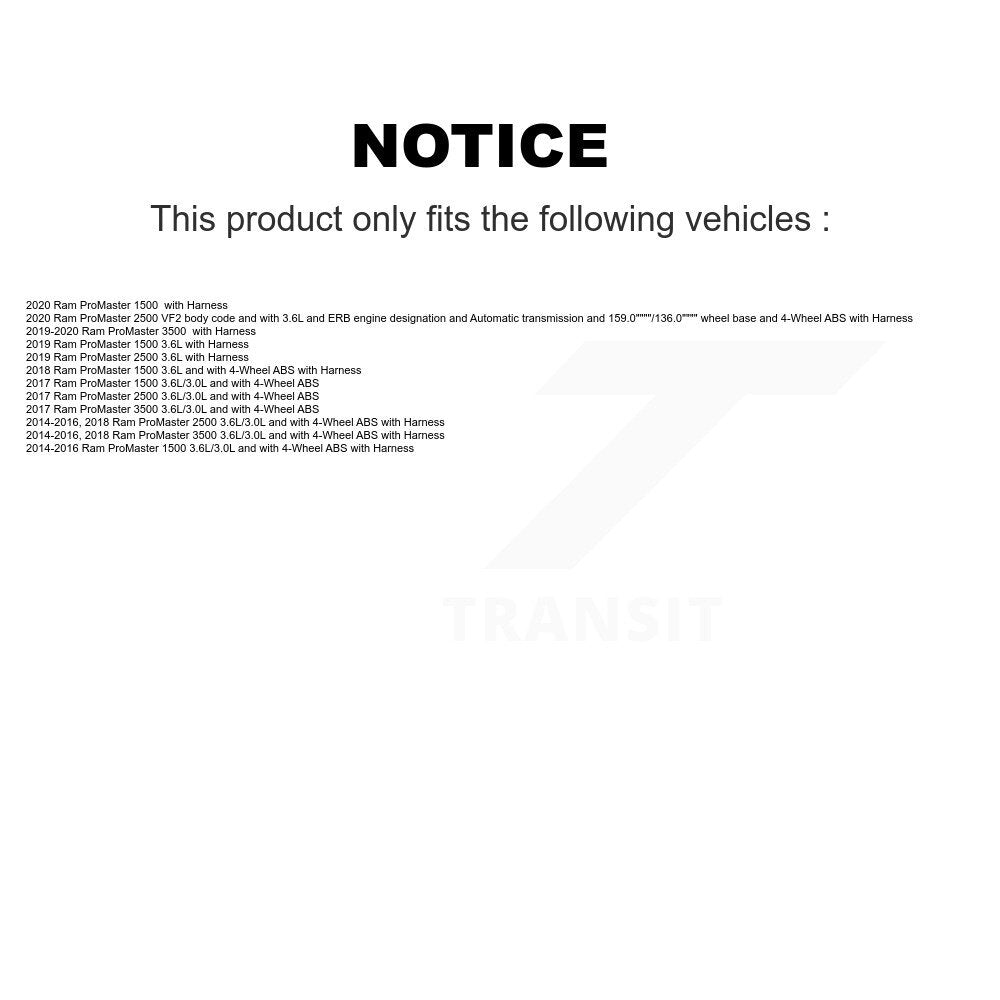 Front Rear Wheel Bearing And ABS Sensor Kit For Ram ProMaster 2500 3500 1500 K7S-103142
