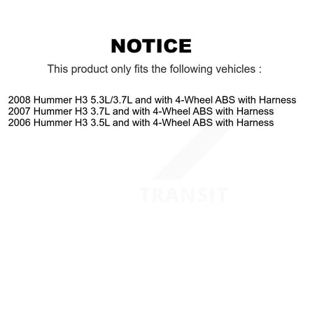 Front Rear Wheel Bearing And Extra ABS Sensor Kit For Hummer H3 with Harness K7S-103159