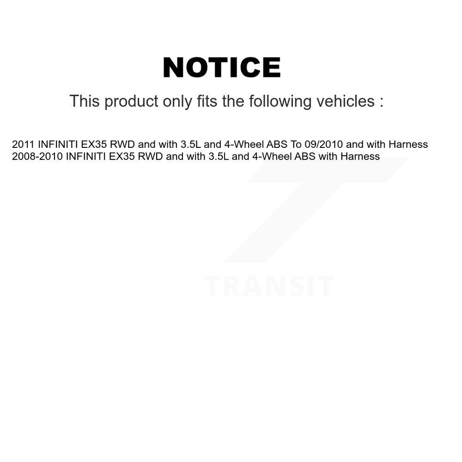 Front Wheel Hub Bearing And ABS Sensor Kit For INFINITI EX35 RWD with 3.5L 4-Wheel K7S-103170