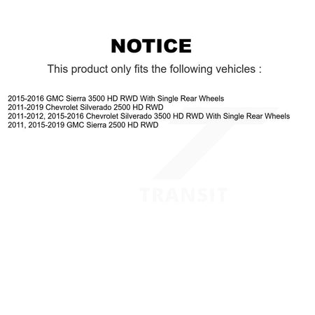Front Wheel Hub Bearing & Sensor Kit For Chevrolet GMC Silverado 2500 HD Sierra 3500 RWD K7S-103200