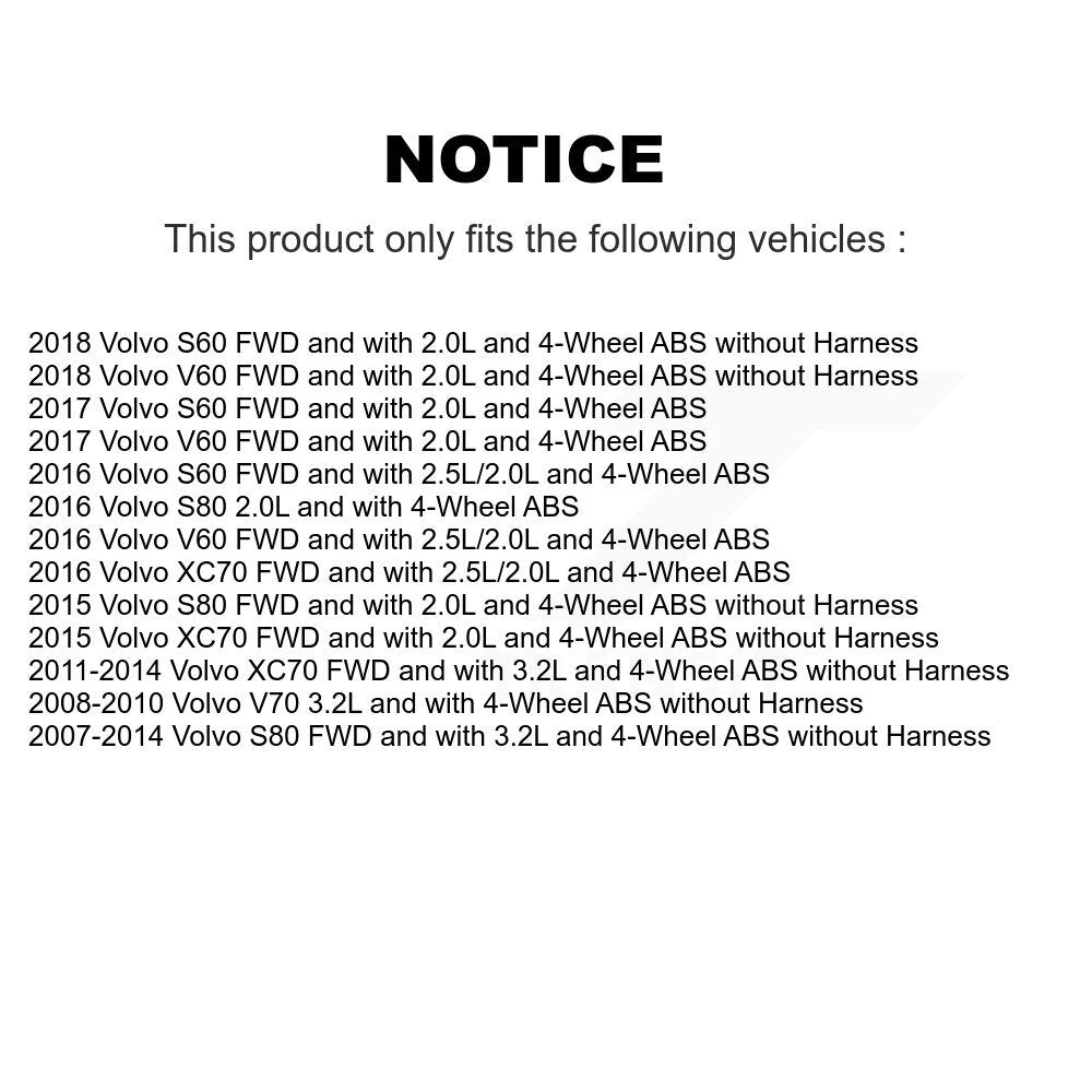 Rear Wheel Hub Bearing And ABS Sensor Kit For Volvo XC70 S80 S60 V60 V70 K7S-103307