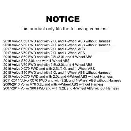 Rear Wheel Hub Bearing And ABS Sensor Kit For Volvo XC70 S80 S60 V60 V70 K7S-103307