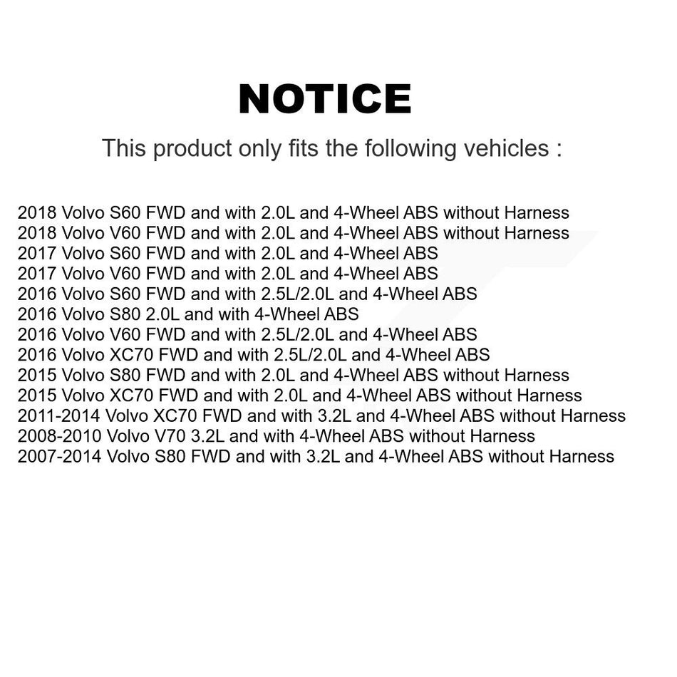 Rear Wheel Hub Bearing And ABS Sensor Kit For Volvo XC70 S80 S60 V60 V70 K7S-103348