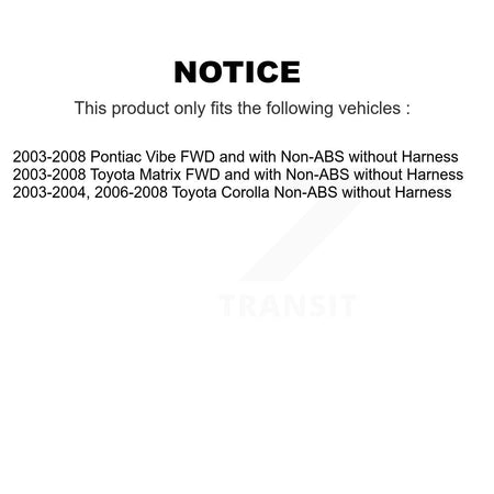 Rear Wheel Hub Bearing Sensor Kit For Toyota Corolla Matrix Pontiac Vibe without Harness K7S-103355