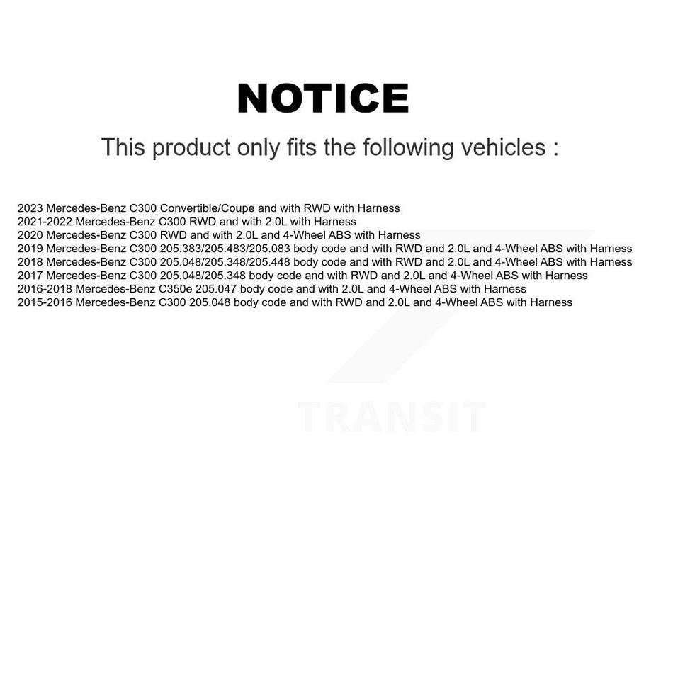 Front Wheel Hub Bearing And ABS Sensor Kit For Mercedes-Benz C300 C350e with Harness K7S-103441