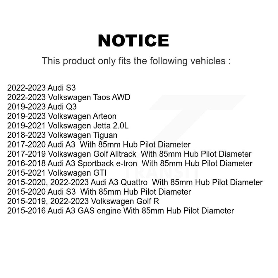 Front Wheel Bearing And Tie Rod End Kit For Volkswagen Jetta Audi GTI A3 Golf Quattro Alltrack SportWagen S3 R Sportback e-tron K7T-101060