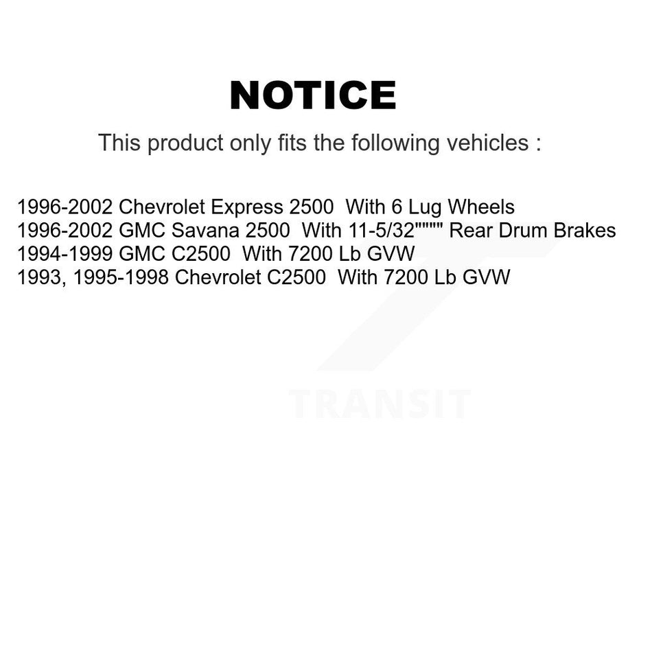 Front Disc Brake Rotors And Hub Assembly Pair For Chevrolet C2500 Express 2500 GMC Savana K8-100008