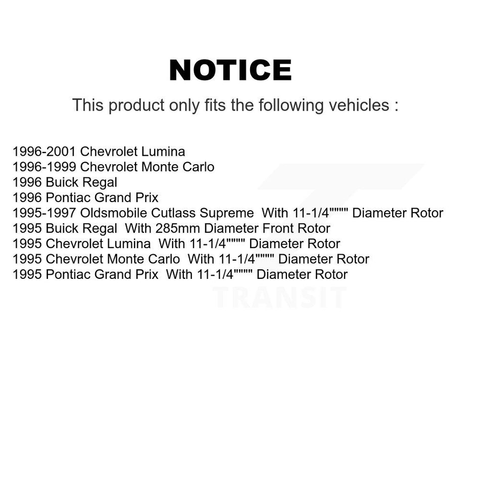 Front Disc Brake Rotors Pair For Chevrolet Lumina Monte Carlo Buick Regal Oldsmobile Cutlass Supreme Pontiac Grand Prix K8-100064
