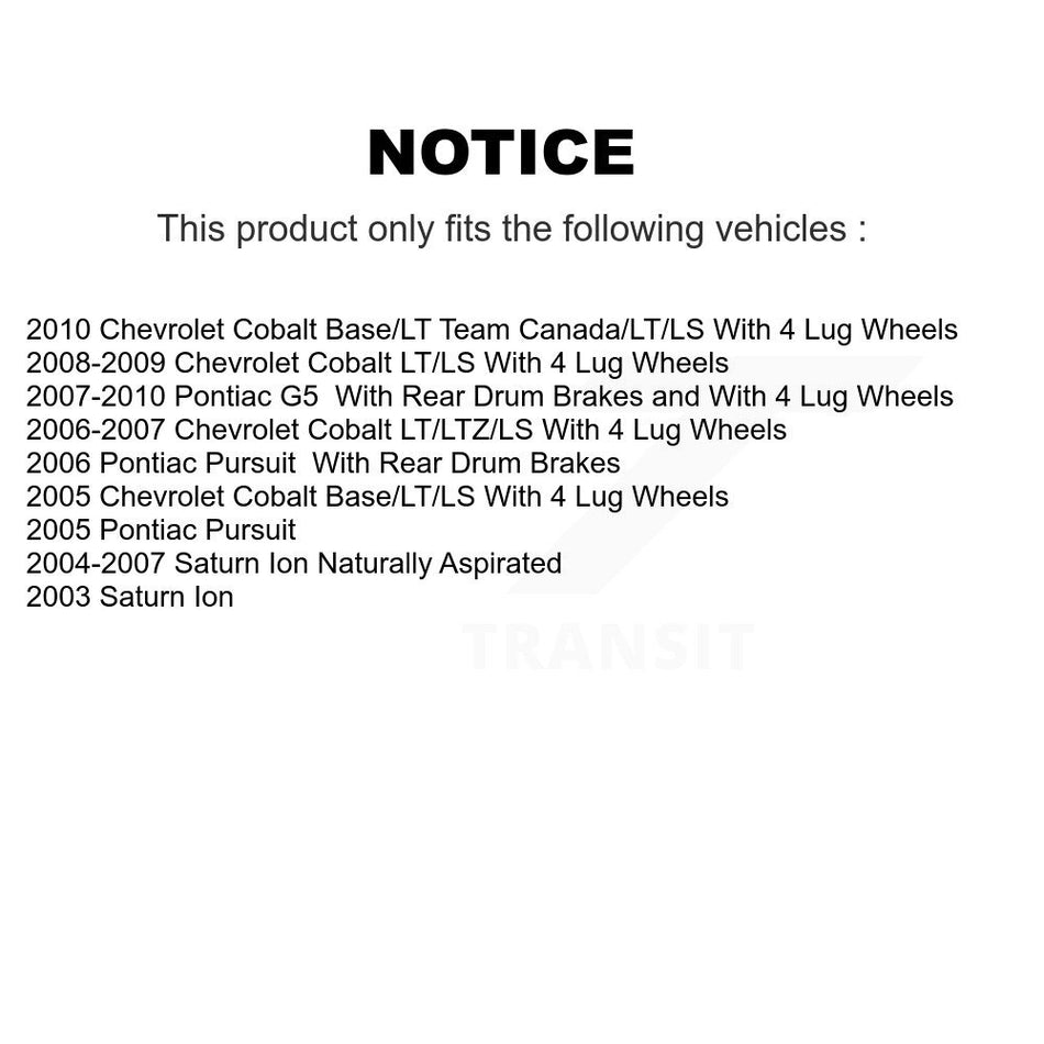 Front Disc Brake Rotors Pair For Chevrolet Cobalt Saturn Ion Pontiac G5 Pursuit K8-100080