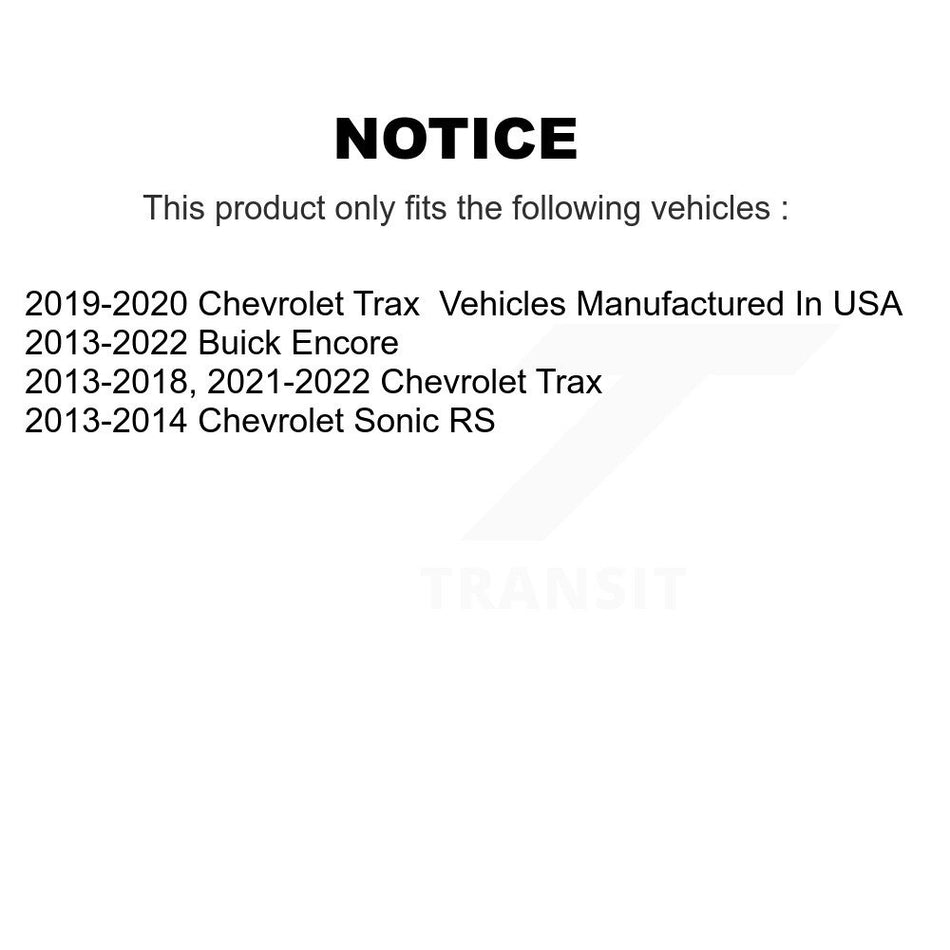 Front Disc Brake Rotors Pair For Chevrolet Buick Encore Trax Sonic K8-100120