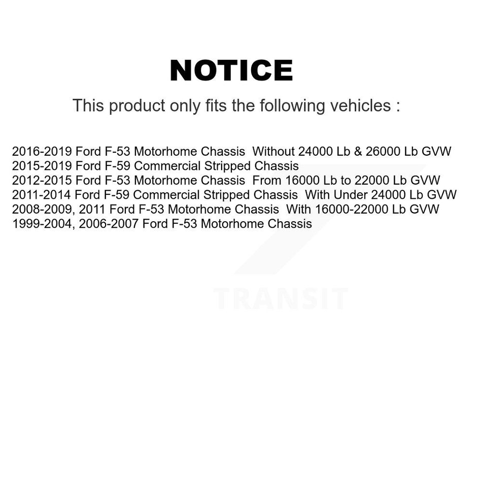 Front Disc Brake Rotors Pair For Ford F59 F-53 Motorhome Chassis F-59 Commercial Stripped K8-100149