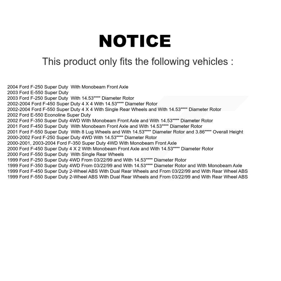 Front Disc Brake Rotors Pair For Ford F-250 Super Duty F-350 E-550 F-450 F-550 Econoline K8-100154