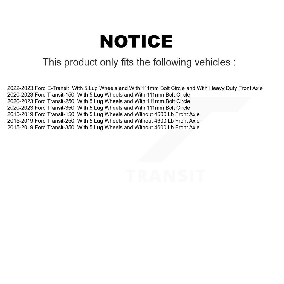 Front Disc Brake Rotors Pair For Ford Transit-250 Transit-350 Transit-150 K8-100194