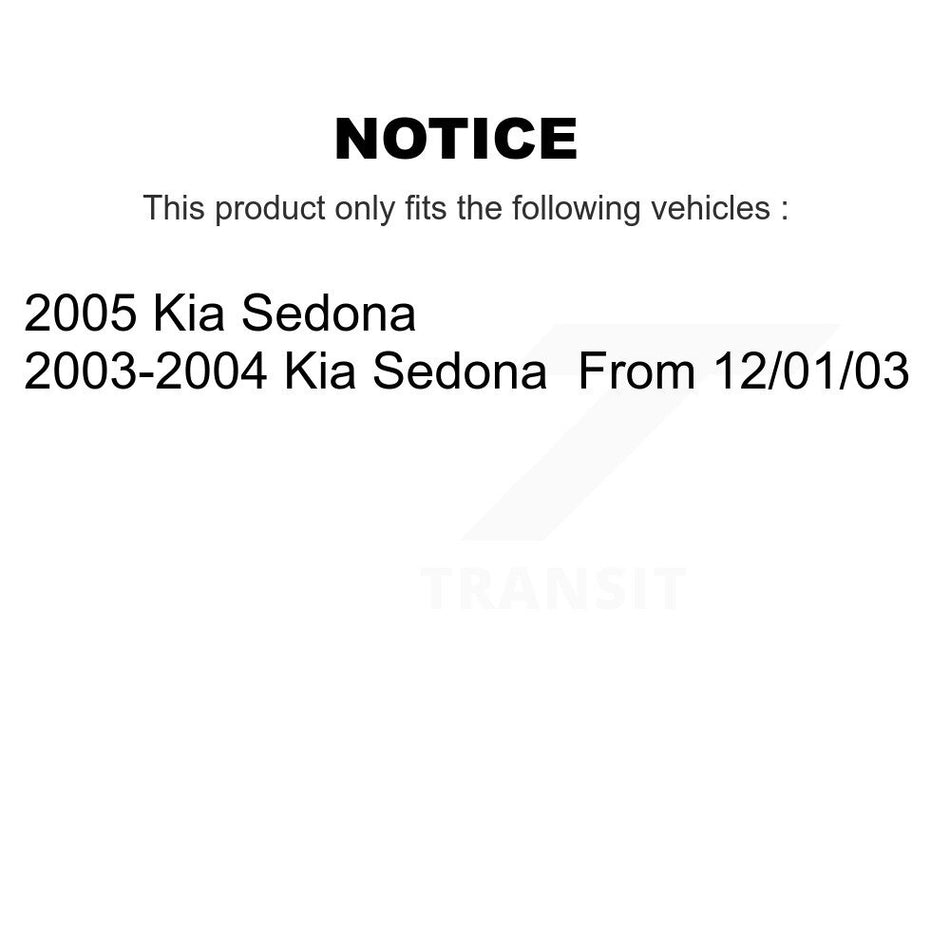 Front Disc Brake Rotors Pair For Kia Sedona K8-100390